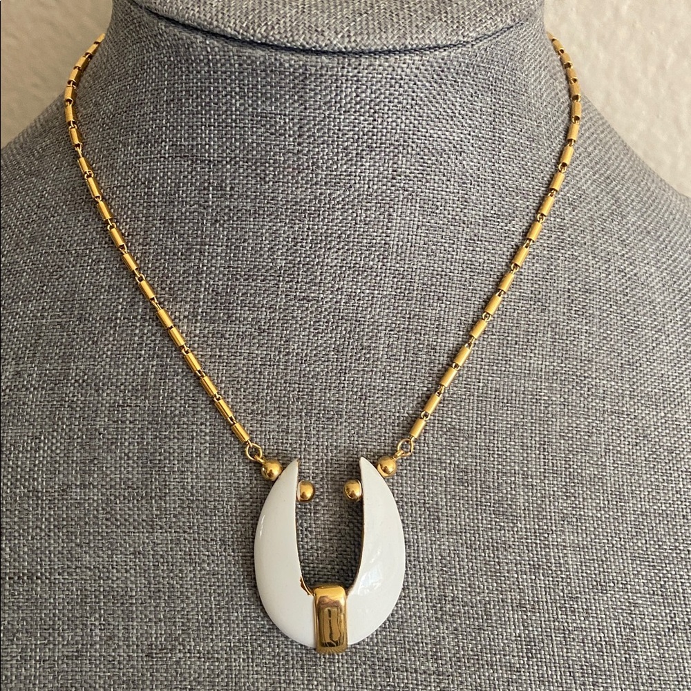 Vintage 60s CROWN TRIFARI Modernist Design Snake Tube Necklace
